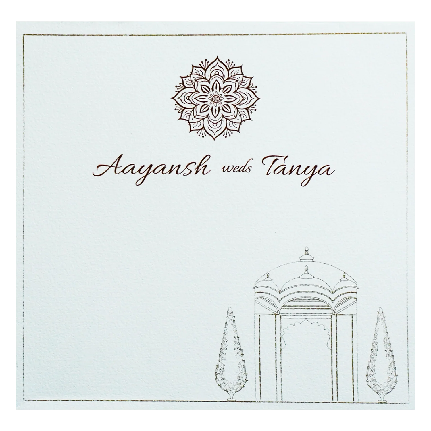 White Mughali Mahal Invitation Card-KRC30590 - Image 4