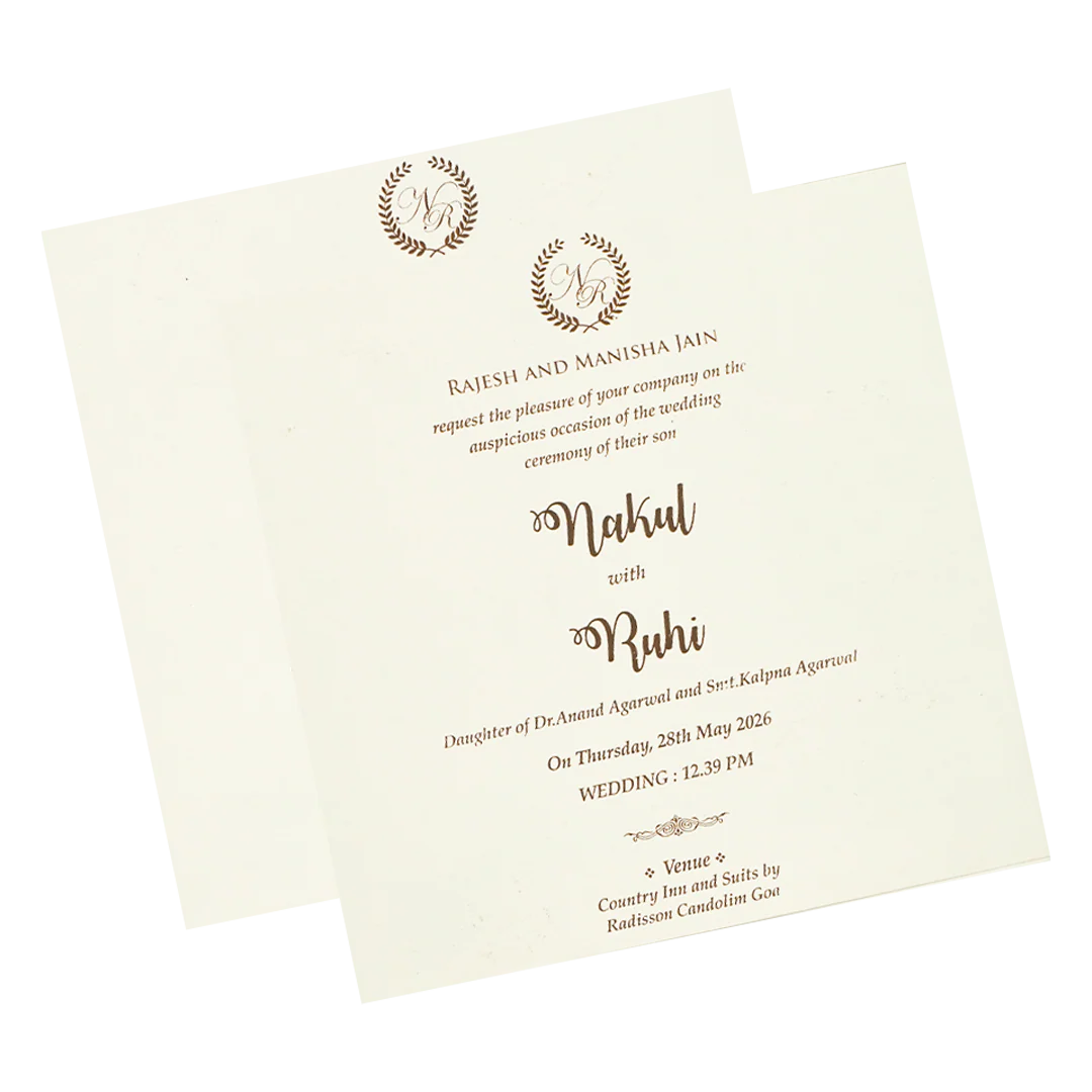 White Musical Ganesha Padded Wedding Card-KRE28270 - Image 5