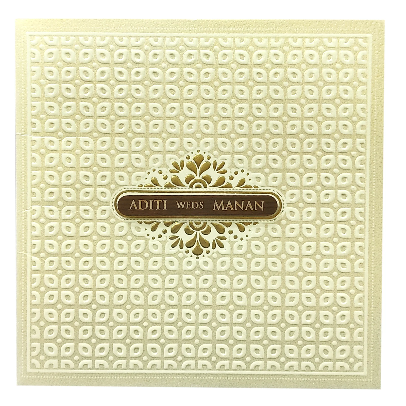 White Nameplate Embossed Invitation Card-KRC29740 - Image 3