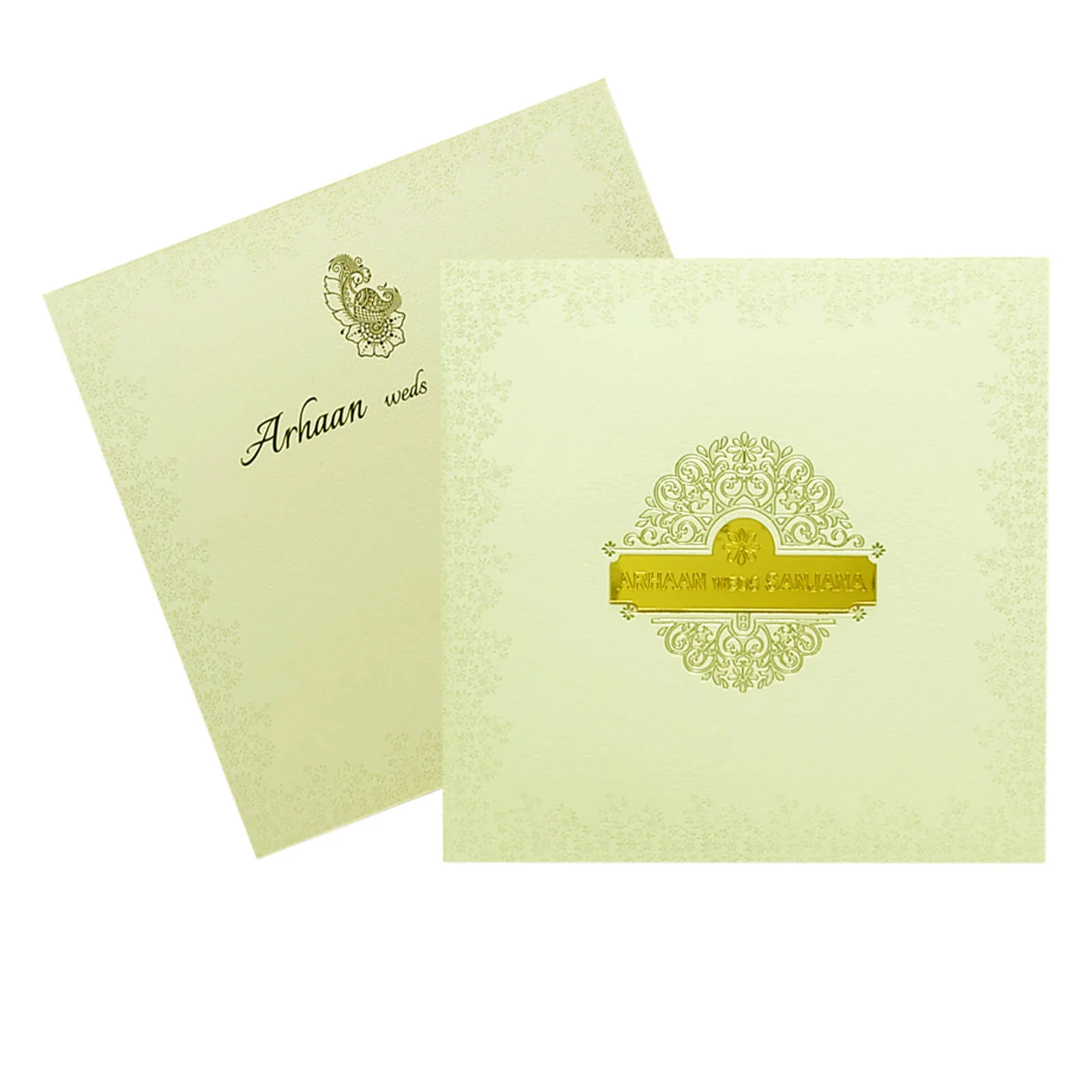 White Padded Nameplate Invitation Card-KRC29072 - Image 2