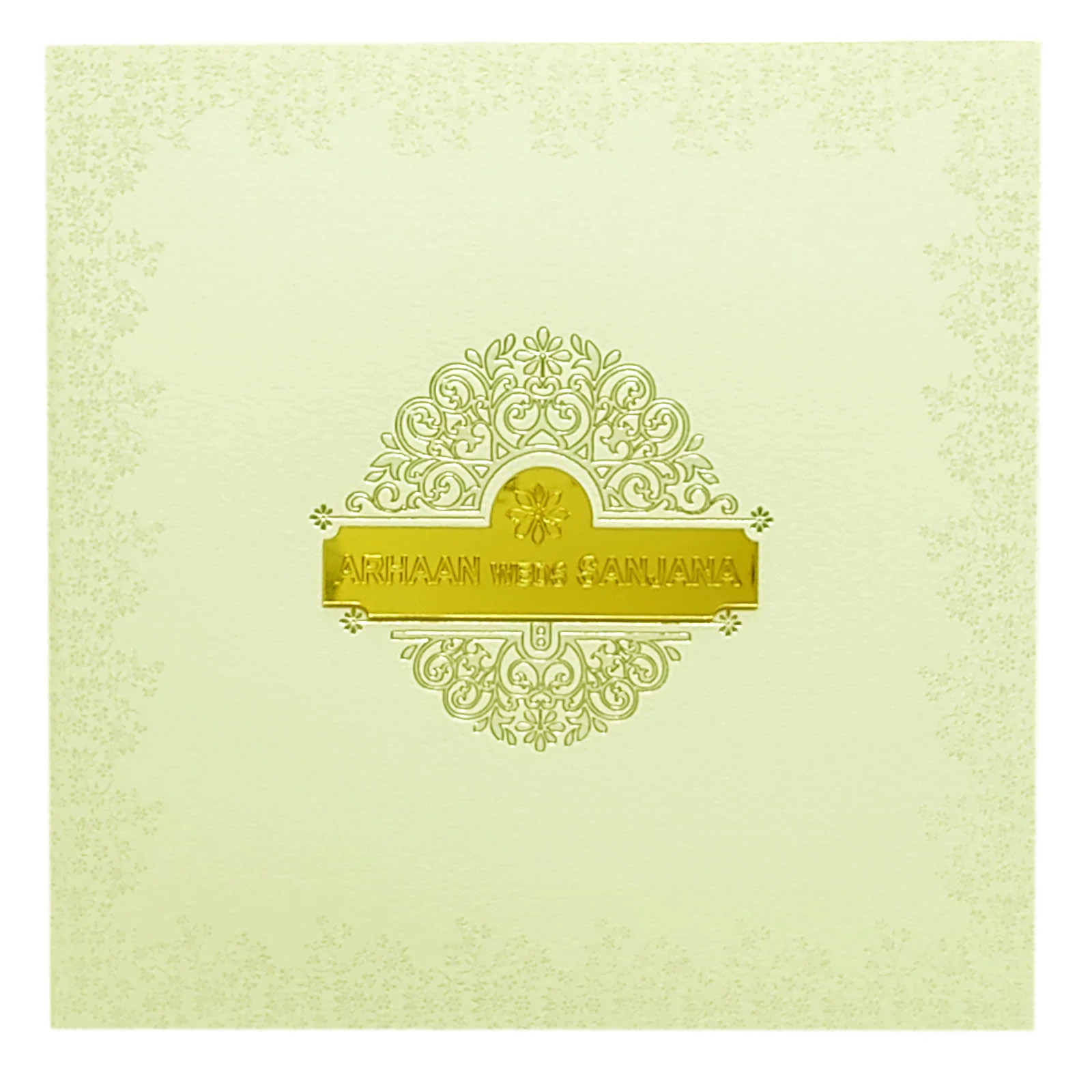White Padded Nameplate Invitation Card-KRC29072 - Image 3