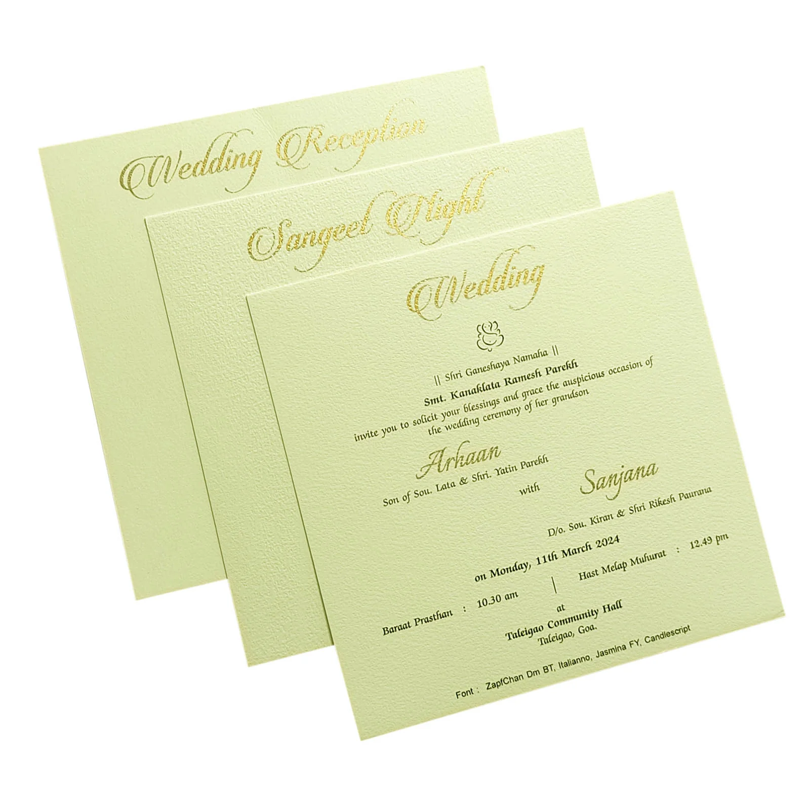 White Padded Nameplate Invitation Card-KRC29072 - Image 5