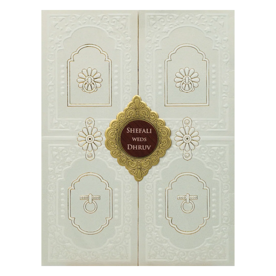 White Palace Door Wedding card-KRE28490 - Image 3