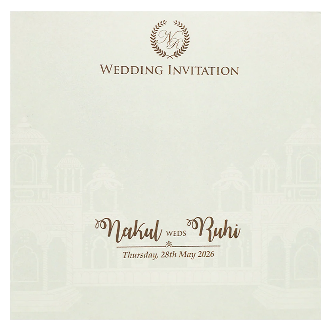 White Palace Ganesha Padded Wedding Card-KRE28260 - Image 4