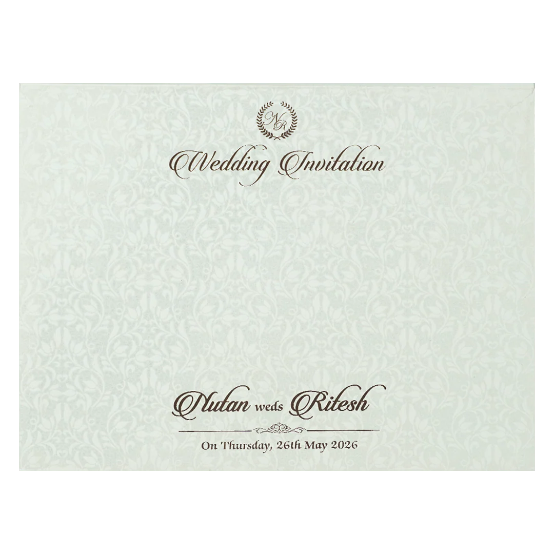 White Palace Royal Elephant Padded Wedding Card-KRE28360 - Image 4
