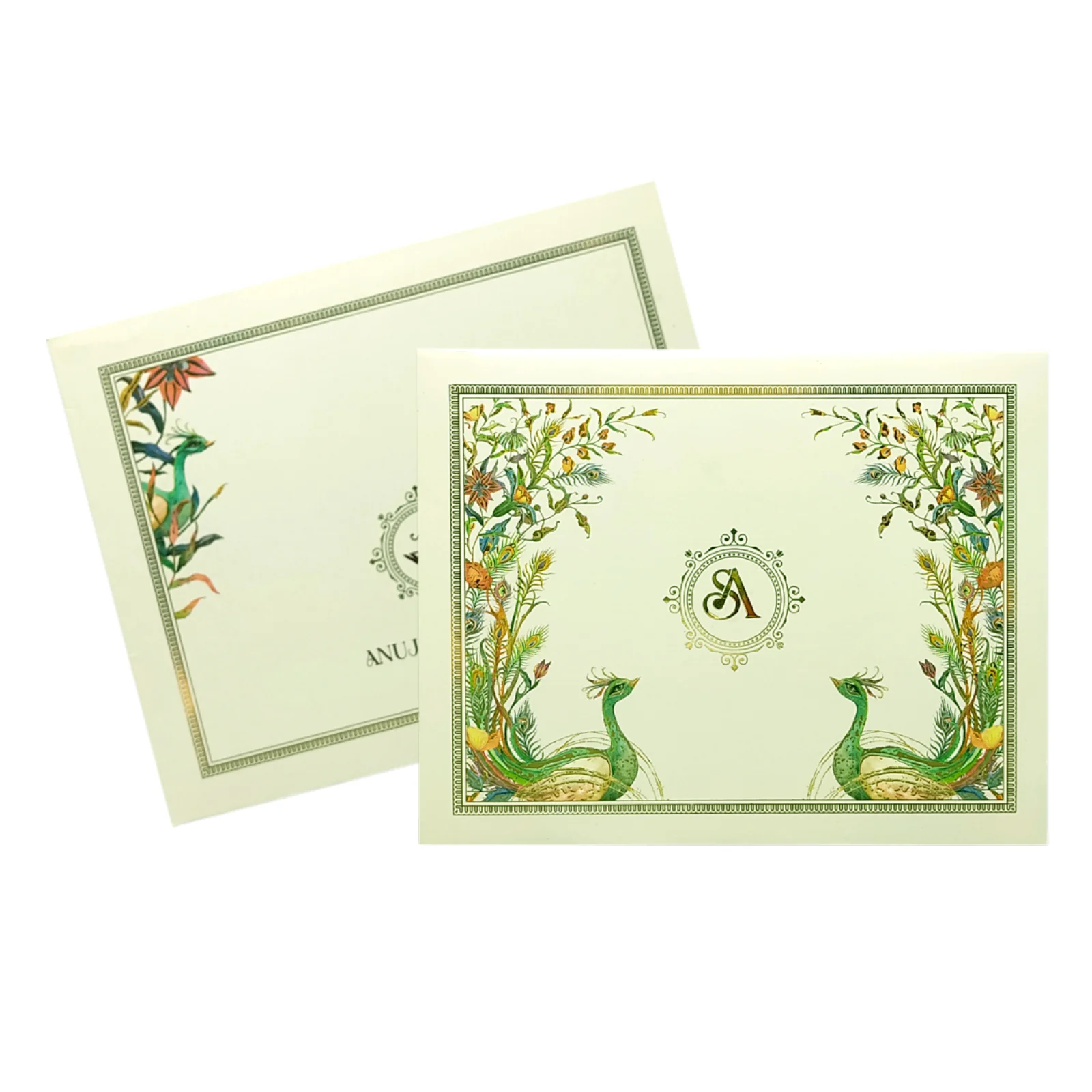 White Peacock Wedding Card Design-KBM04530 - Image 2