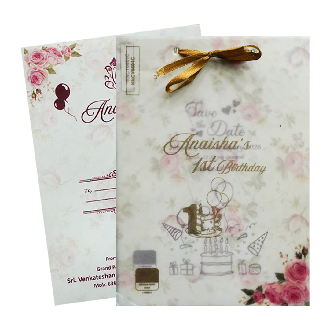 White Pink Floral Wedding Card-KNCY6601C - Image 2