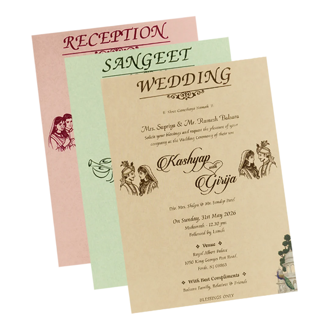 White Royal Elephant Padded Wedding Card-KSH72260 - Image 5
