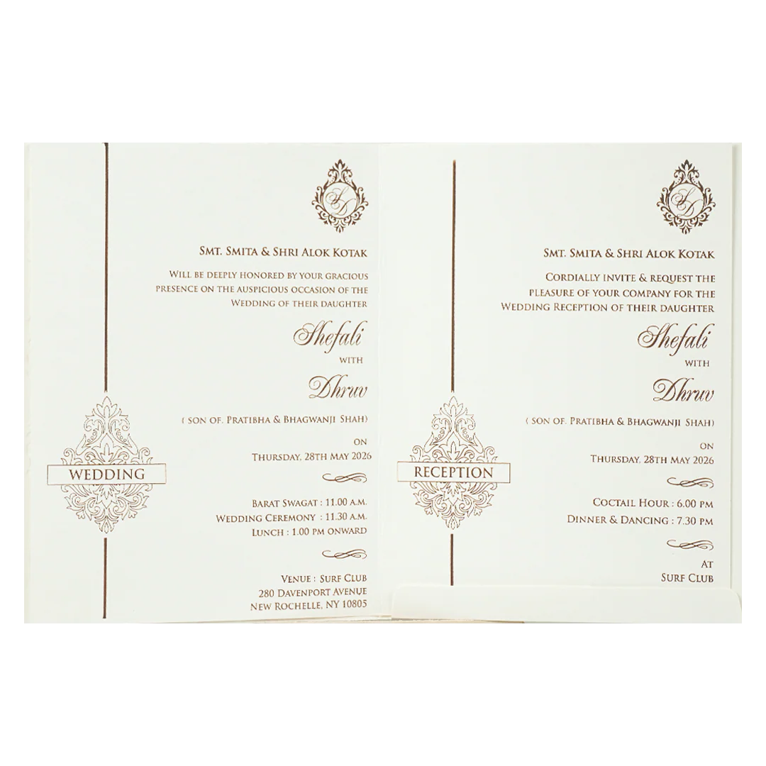 White Royal Elephant Wedding Card-KRE28380 - Image 5