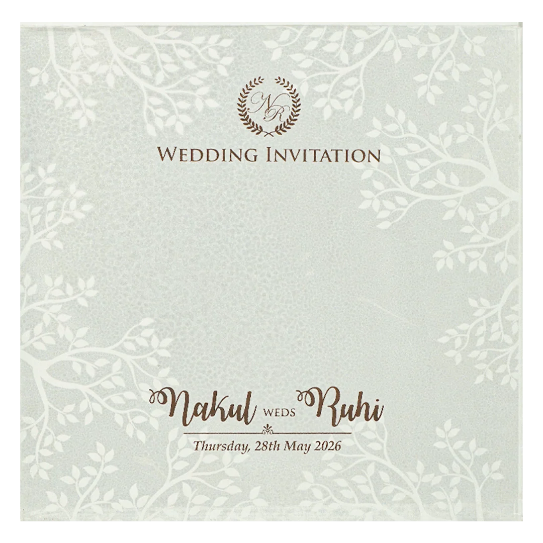 White Royal Procession Elephant Wedding Card-KRE28540 - Image 4