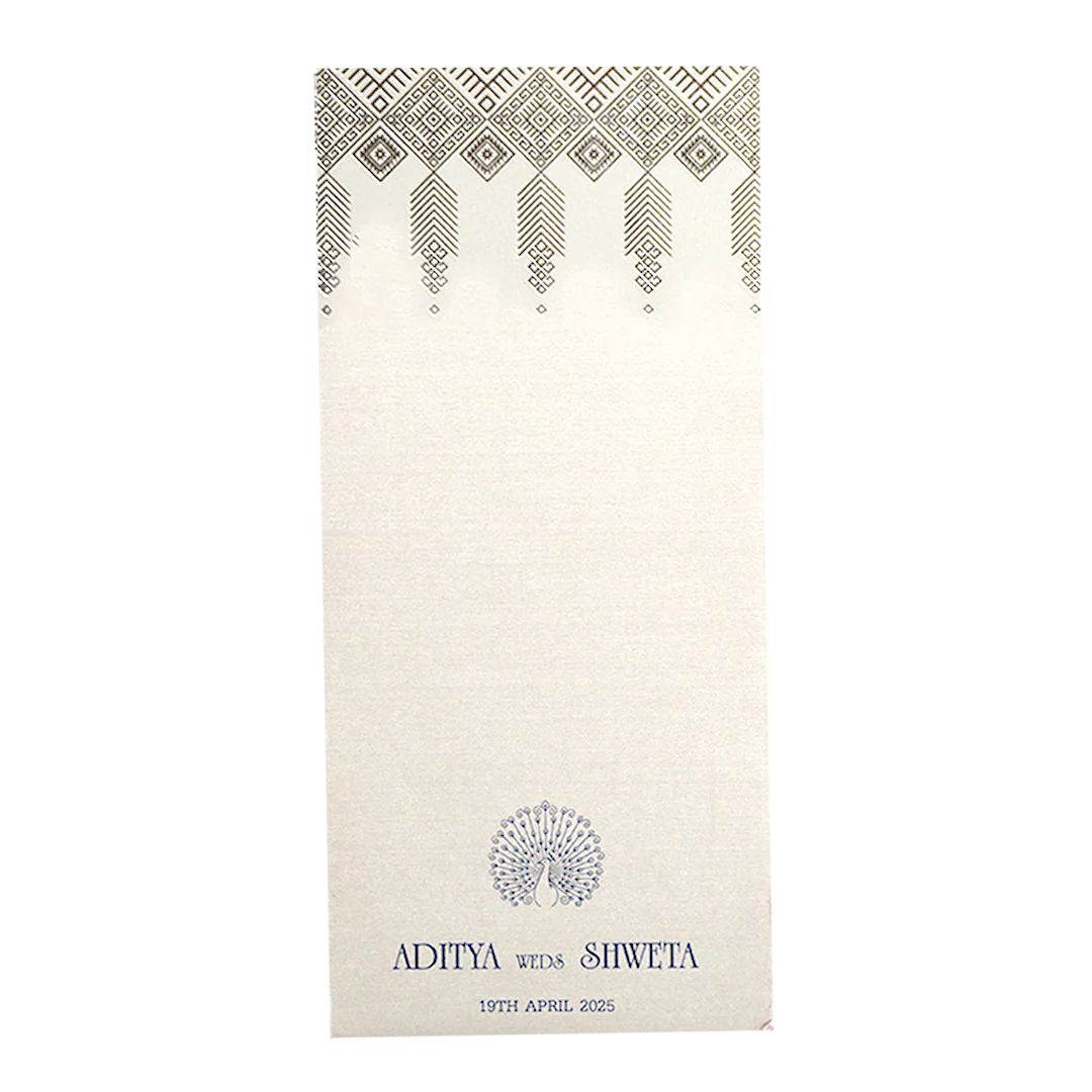 White Silver Single Sheet Invitation-KRCS7372 - Image 2