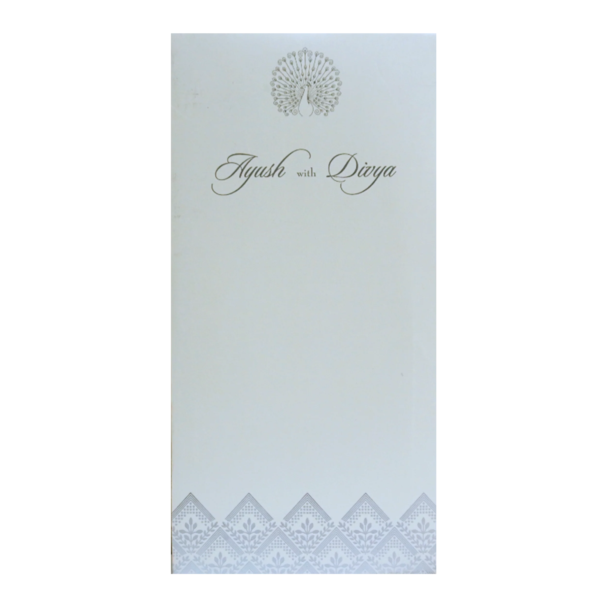 White Single Sheet Wedding Card-KRCS7122 - Image 2