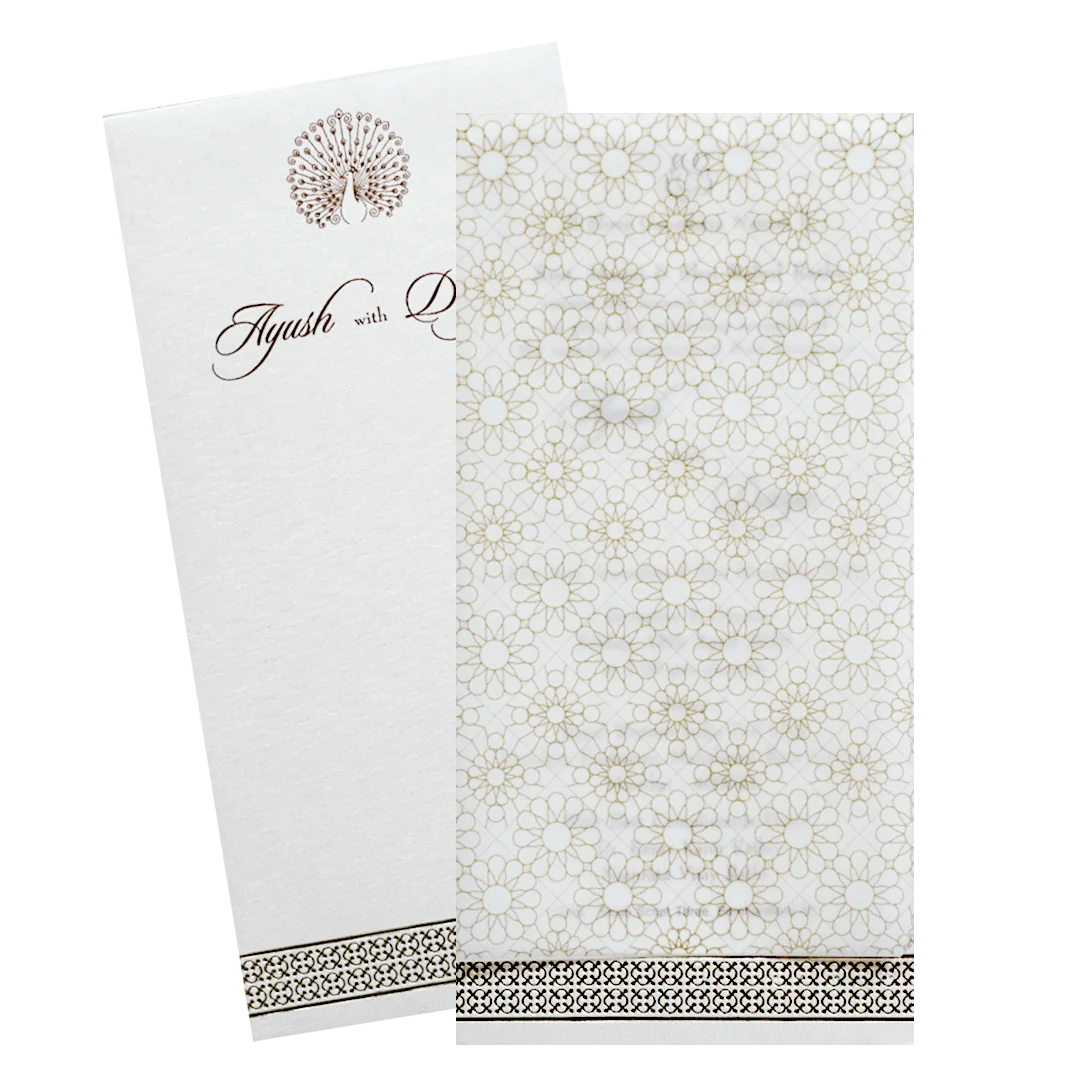 White Tracing Sheet Invitation Card-KRCS7362 - Image 2