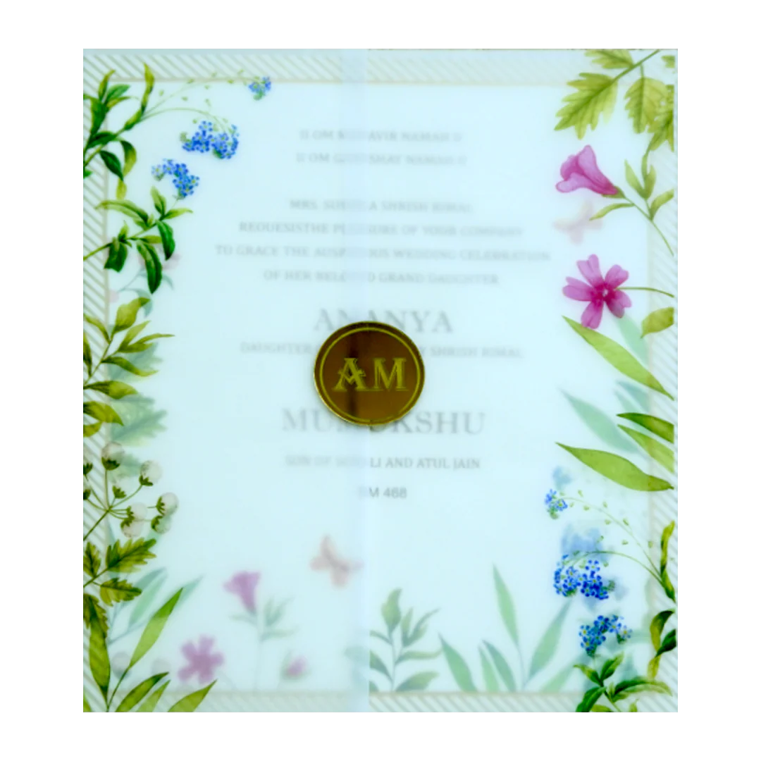 White Tracing Sheet Seal Wedding Card-KBM04680 - Image 3