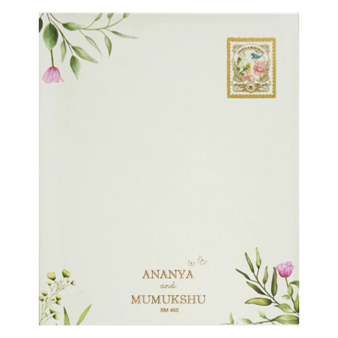 White Tracing Sheet Seal Wedding Card-KBM04680 - Image 4