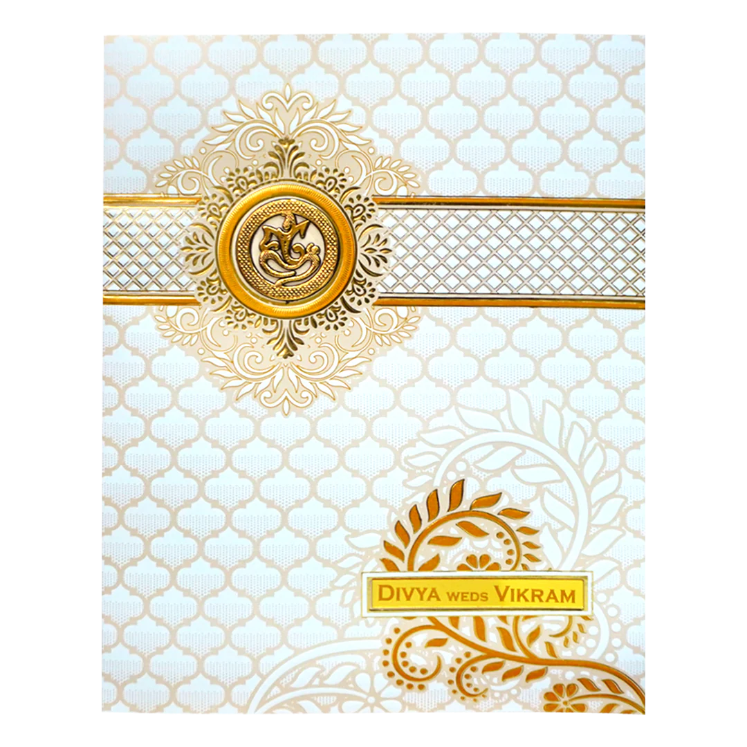 White Wedding Invitation Card-KNJS2056 - Image 3