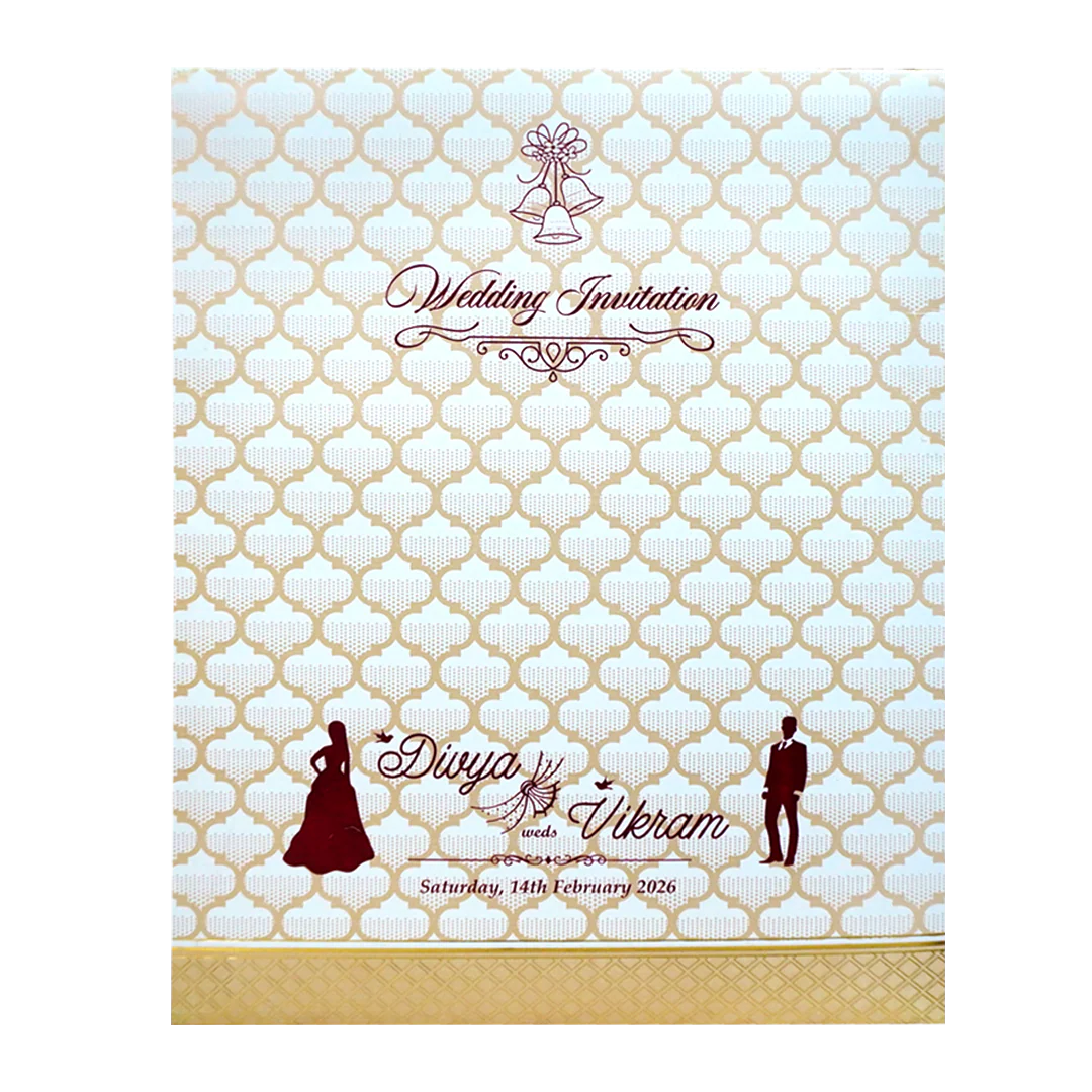 White Wedding Invitation Card-KNJS2056 - Image 4