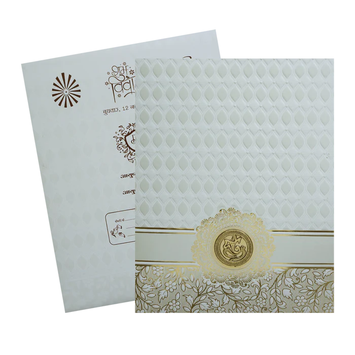 White Wedding Invitation Card-KNJS2054 - Image 2