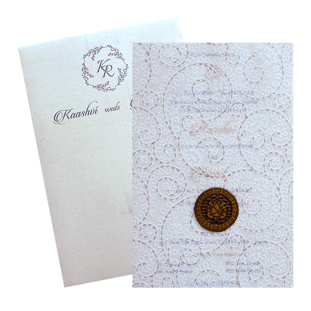 White Wolly Single Sheet Invitation-KRCS7400 - Image 2