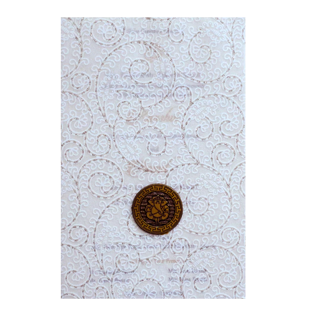 White Wolly Single Sheet Invitation-KRCS7400 - Image 3