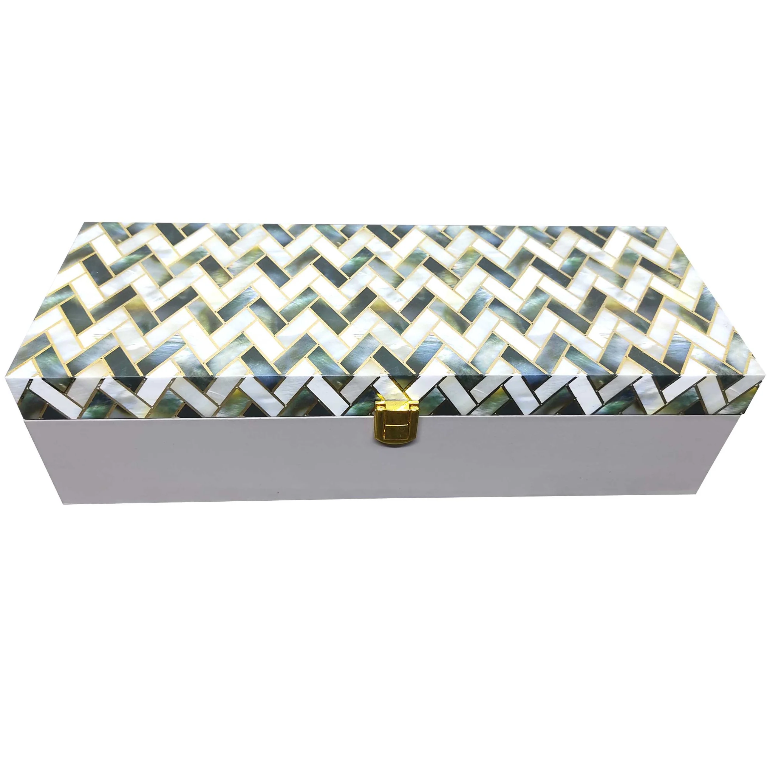 White And Grey Elongated Box Invitation-KBX0201 - Image 3
