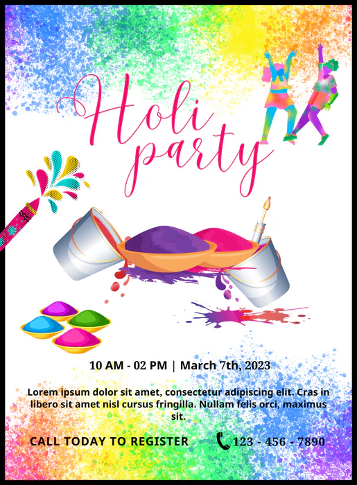 White Bucket Holi Party Invitation-AAHPI014 - Image 2