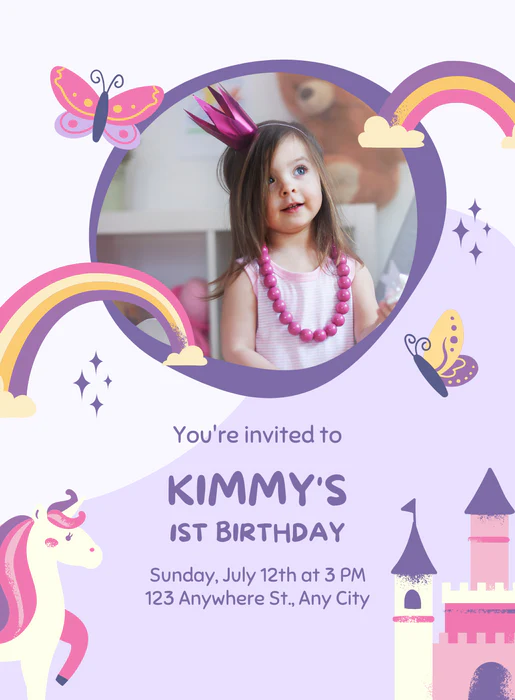 White Castle 1St Birthday Invitation-AAFBI002 - Image 2