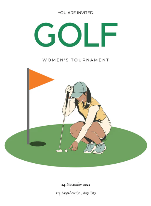White Flag golf Invitation-AAGLF008 - Image 2