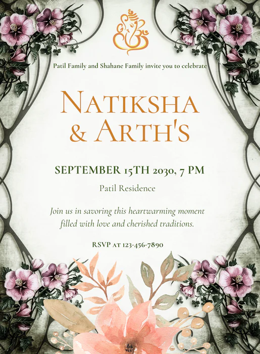 White Hue Marathi Wedding Invitation-AAMAI015 - Image 2