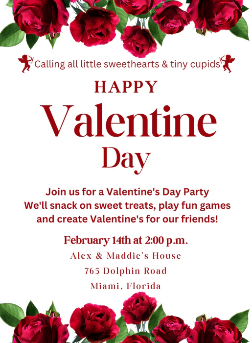 White Love Valentine'S Day Invitation-AAVAl001 - Image 2