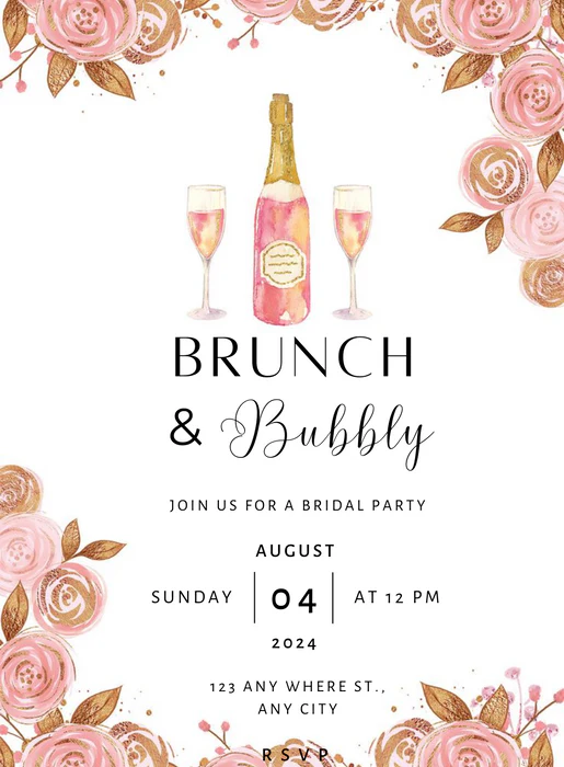 White Roses Lunch & Brunch Invitation-AALUB001 - Image 2