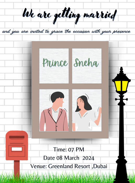 White Wall Premium Wedding Invitation-AAPWI005 - Image 2