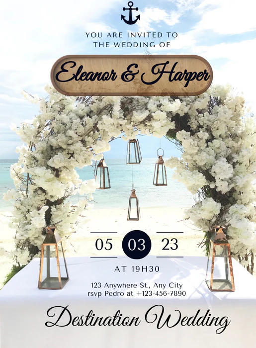 Whitewashed Santorini Destination Theme Invitations-AADTI015 - Image 2