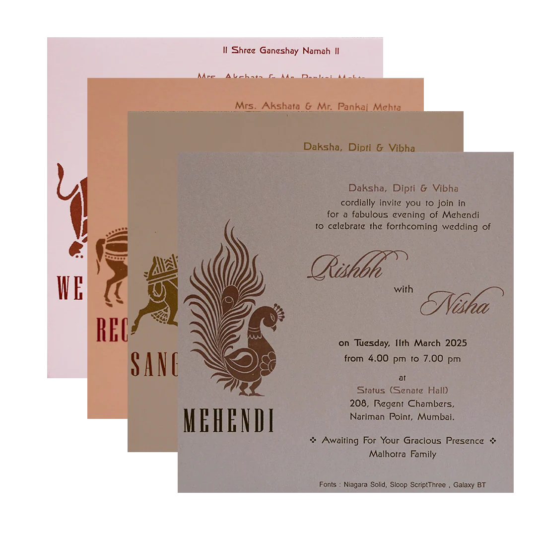 Wine Red Pattern Wedding Invitation Card-KRC30512 - Image 5