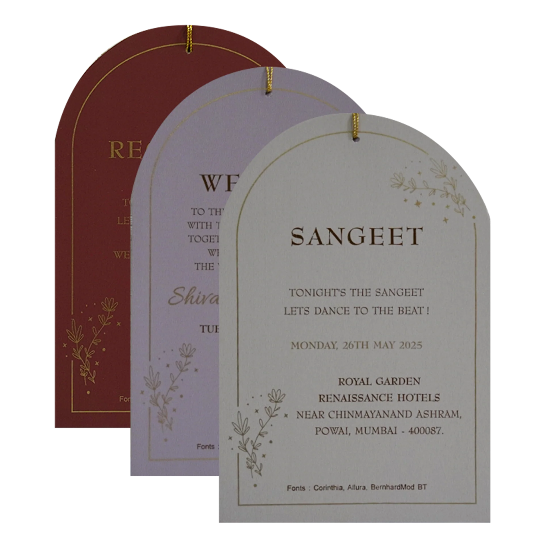 Wine Red Wedding Card-KRC30691 - Image 5