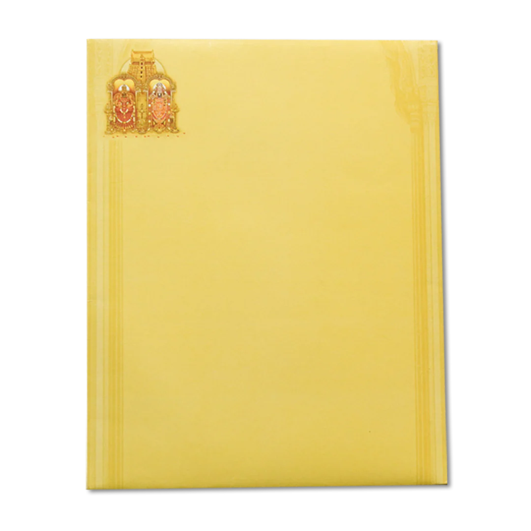 Yellow Balaji Ganesha Wedding Card-KNK3111 - Image 3