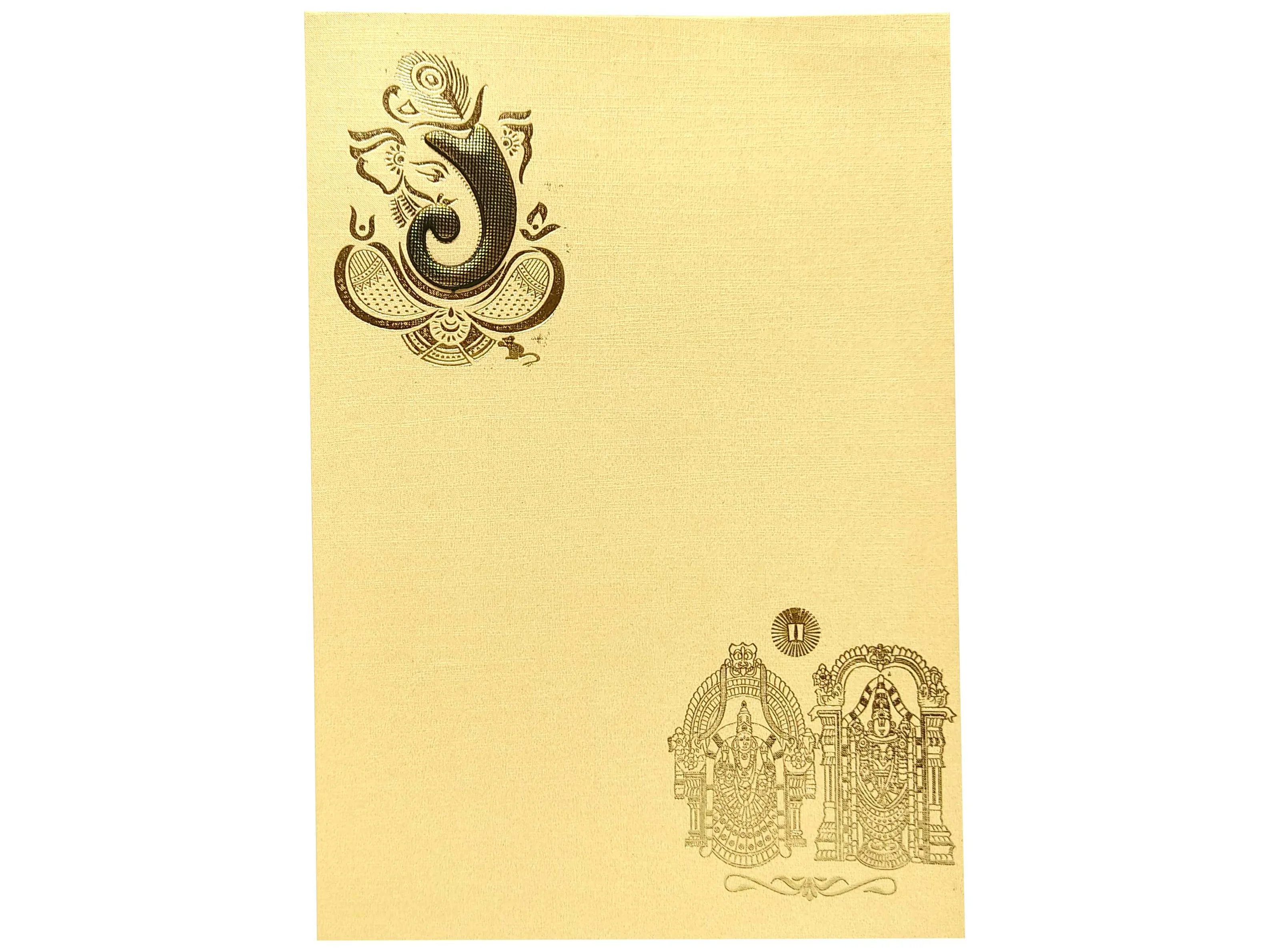 Yellow Balaji Padmavathi Invitation Card-KNPP710C - Image 3