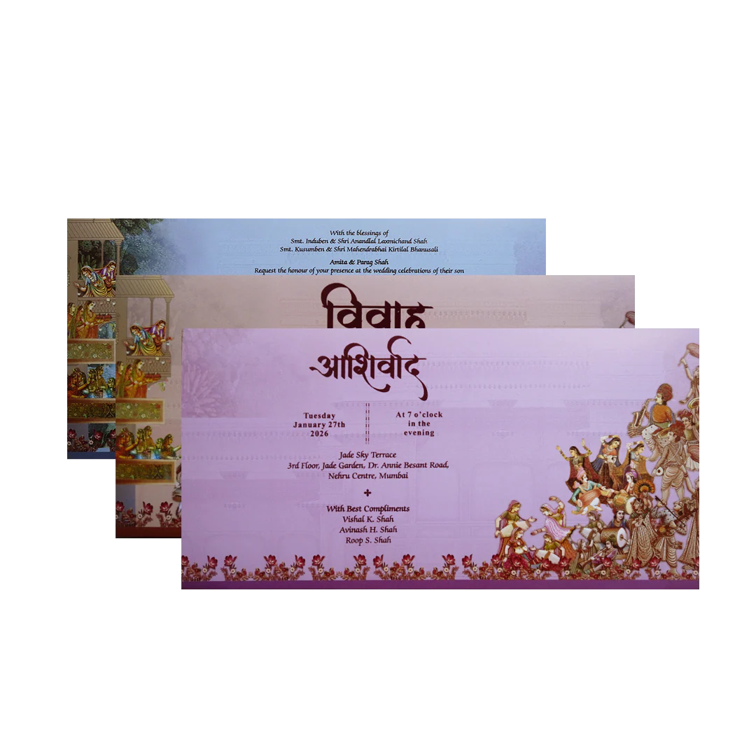 Cream Mandap Themed Wedding Invitation Card-KPR24690 - Image 5
