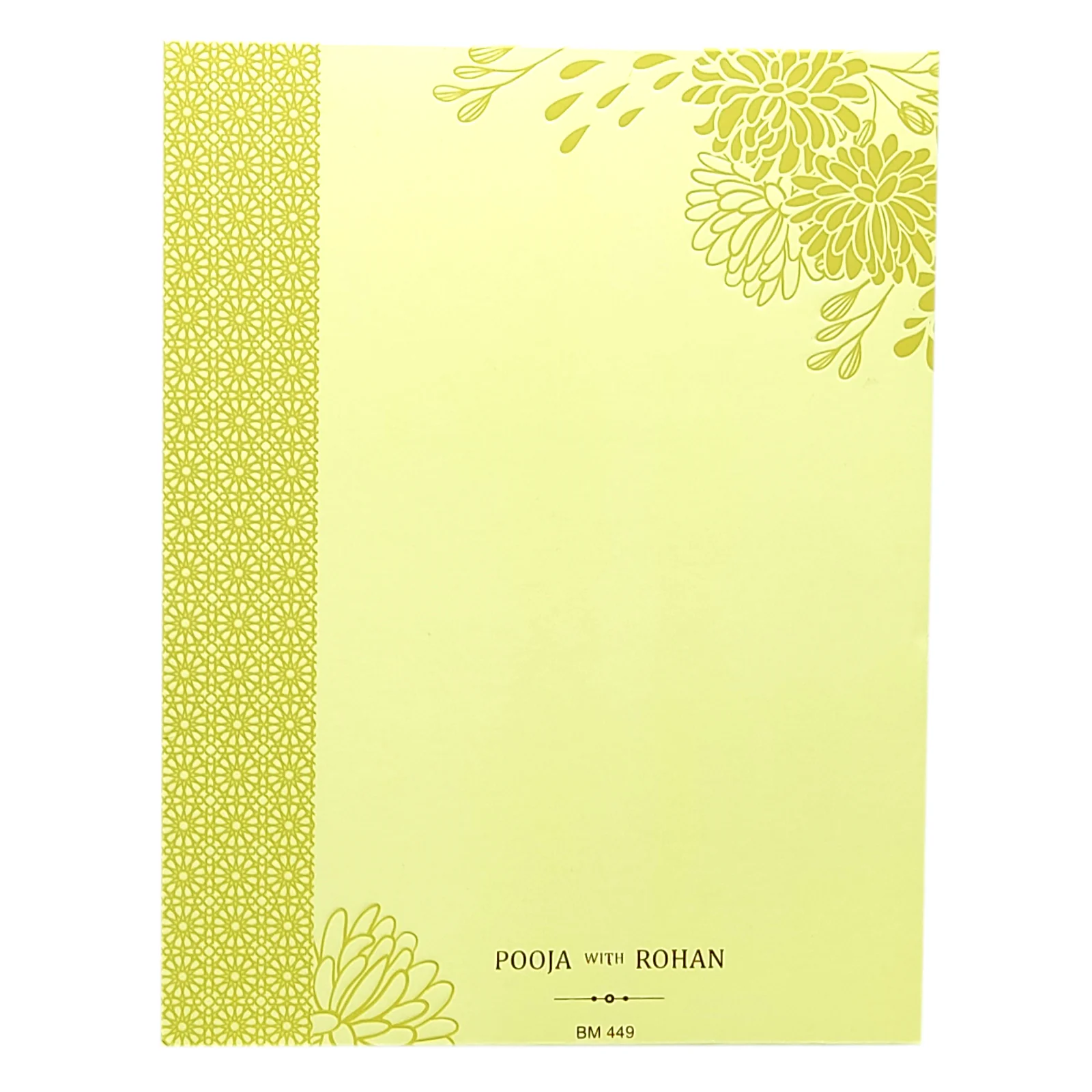 Yellow Pattern Designs Wedding Card-KBM04490 - Image 4
