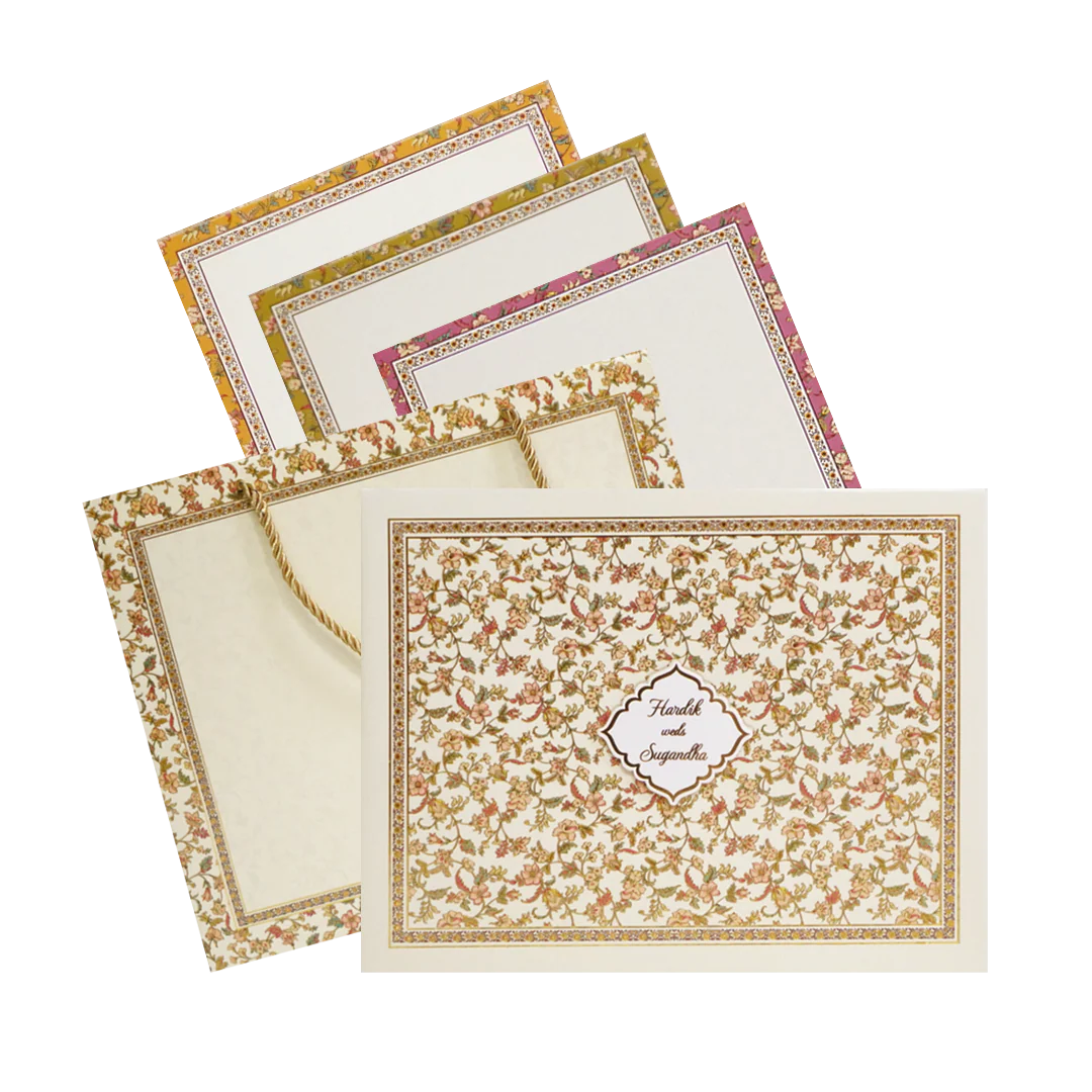 Yellow Persian Floral Royal Wedding Box-KAC05890